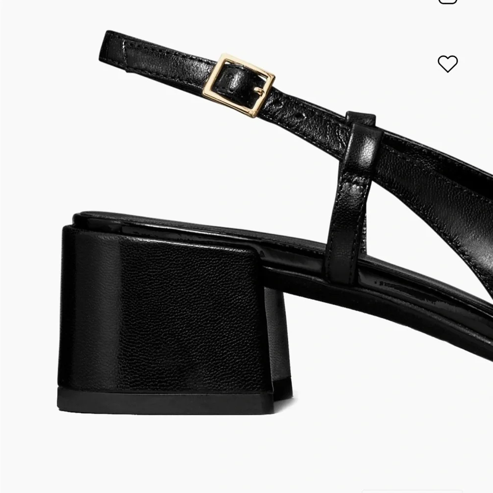 Tory Burch Black 45MM Logo-Detailed leather Cap-Toe Pumps
